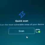 Quick scan button on a blue background